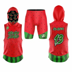 Ensemble de fitness et de sport sans manches à compression avec imprimé pastèque personnalisé par sublimation pour uniforme de football 7v7 - Product Image 5