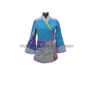 Chaqueta de Invierno Estilo Kimono con Cierre de Cremallera, Estampada, Tejida, Transpirable, Reversible, Acolchada, 100% Algodón, de Secado Rápido, Estilo Vintage - Product Image 4