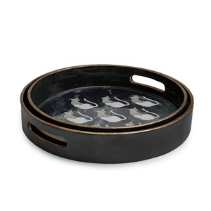 Designer Metal Enamel Serving Tray Handcrafted Finish For Home Hotel Restaurant Table Use - Product Image 1