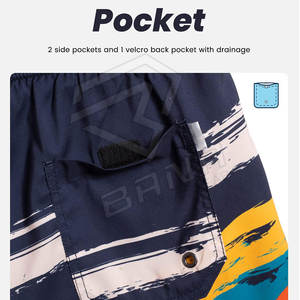 Short de bain personnalisé pour hommes de couleur orange short de bain à séchage rapide avec doublure en maille maillots de bain maillots de bain Vente en gros - Product Image 4