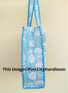 Fashionable Eco-friendly Custom Tote <b>Bags</b> for Women Shoulder Hand Block Printed <b>Shopping</b> Purse Quilted Designer Case - Product Image 3