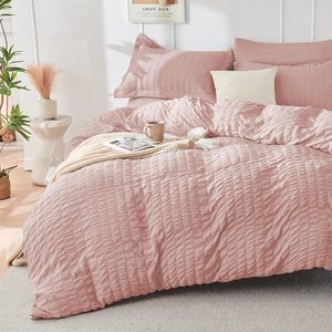 Hồng đôi Nữ Hoàng Vua Comforter Bộ seersucker 7 <span class=keywords><strong>c</strong></span>ái tất <span class=keywords><strong>c</strong></span>ả <span class=keywords><strong>c</strong></span>á<span class=keywords><strong>c</strong></span> mù<span class=keywords><strong>a</strong></span> bộ đồ giường thiết lập với <span class=keywords><strong>comforters</strong></span>, tấm, vỏ gối, shams - Product Image 2