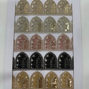 Bán Buôn 54Mm Thêu Ren <span class=keywords><strong>Polyester</strong></span> Net Với Sequins & Kim Loại Chủ Đề Sang Trọng Fancy Trim Cho Dân tộc Mặc & Trang Phục - Product Image 4