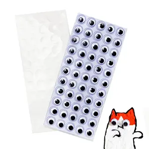 55pcs 10mm selbst klebende Googly Eyes