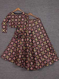 Lehenga Choli traditionnel indien de bonne qualité en pur coton avec imprimé Patola et dupatta, Lehenga Choli pour femmes, mariage indien - Product Image 3