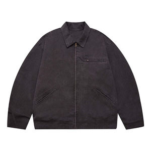 Vêtement de travail haut de gamme Logo personnalisé Taille plus grande Tricoté Couleur contrastée Veste bomber en toile de coton pour homme Fermeture éclair Hiver - Product Image 3