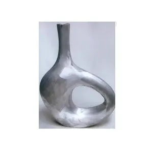 印度热销金属l装饰桌面银花瓶手工铝家居饰品婚礼活动