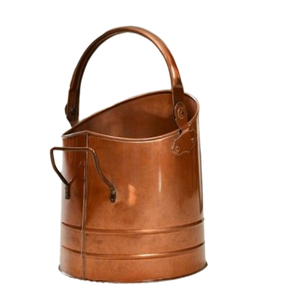 Luxury Design Charcoal Bucket Grey Finishes Handmade Coal Bucket with <b>Shovel</b> Modern Coal Hod Metal Log Holder - Product Image 3