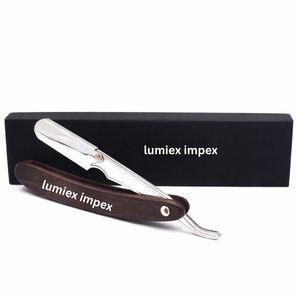 Rasoir professionnel pour barbier avec lame en acier inoxydable et manche en bois pour le visage, modèle LUMINEX IMPEX A1 - Product Image 3