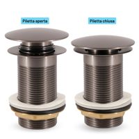 M RUBINETTERIA Robinet de vidange Click-Clack pour lavabos sur pied, version couleur bronze, sans trop-plein