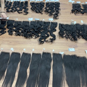 Extensiones de cabello humano liso natural de alta calidad, cierre de doble estiramiento, proveedor de cabello vietnamita crudo en stock - Product Image 1