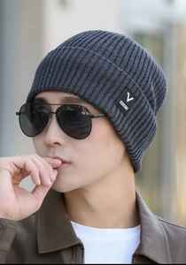 Trend Colorful Striped Wool Beanie <b>Cap</b> Fashionable <b>Men</b> Autumn and <b>Winter</b> Outdoor Warm Knitted Beanies <b>Cap</b> - Product Image 3
