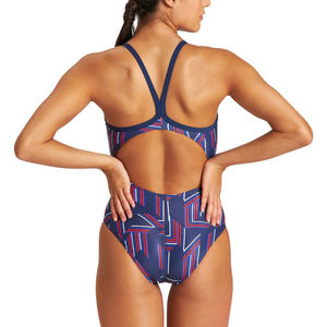 Traje de Baño de Una Pieza para Mujer, Color Sólido, Sublimado, Spandex/Nailon, Transpirable, Ecológico, de Secado Rápido, con Logotipo Personalizado en la Parte Delantera - Product Image 2