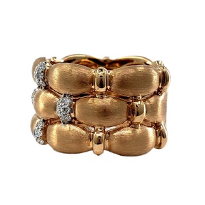 Bague unisexe tendance en or rose massif 18 carats avec diamant naturel rond et pavé massif, idéale pour mariage, anniversaire et fête, cadeau - Product Image 2