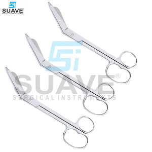 Ciseaux orthopédiques incurvés et droits de pansement chirurgical d'acier inoxydable de pansement par des INSTRUMENTS SURGICAUX de SUAVE - Product Image 2
