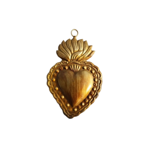 Coeur sacré en métal fini antique suspendu coeur sacré Milagros pour décoration murale cadeau catholique et décoration - Product Image 2