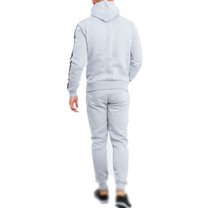 New Design Tech Fleece Tracksuit <b>Men</b> Custom Reflective Zip Up Jacket and <b>Tapered</b> <b>Joggers</b> Training Set - Product Image 6