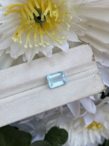 ลูกปัดเพชรสีขาวอมฟ้าธรรมชาติ3.25กะรัตเครื่องประดับสร้อยคอโอปอลเจียระไนพลอยสีมรกตแปดเหลี่ยมที่น่าตื่นตาตื่นใจ - Product Image 3