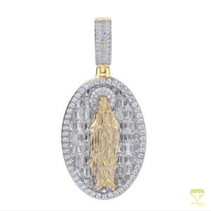 Hip Hop religioso VVS laboratorio cultivado declaración joyería Baguette corte colgante rodio plateado cristiano joyería regalo - Product Image 3