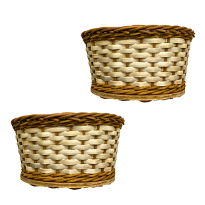 Cesta de Mimbre para Guardar Pan con Base de Madera, Bandeja para Servir y Exhibir, Artesanía de Vietnam, Decoración para Mesa de Comedor - Product Image 1