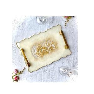 Plateau de service en résine fabriqué à la main, design durable et antidérapant, plateau de petit déjeuner en résine de haute qualité - Product Image 6