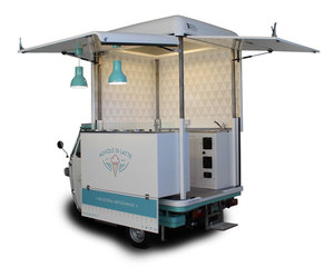 Triciclo Eléctrico para Comida, Carrito de Comida Móvil, Camioneta de Comida Callejera de Tres Ruedas, Resistente a la Oxidación, 10 pies, para Café, Pizza, Tacos, Helados - Product Image 6