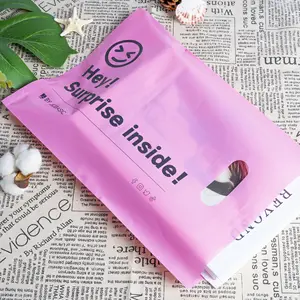 Biodegradabile monostrato portatile personalizzato Logo stampato pacchetto trasparente spedizione fustellabile Tote in plastica porta Shopping Bag