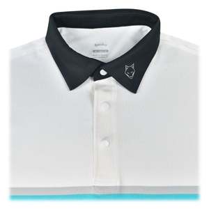 Polo décontracté pour homme à col mandarin, fermeture boutonnée, manches courtes, respirant, motif uni, broderie de perles, tissu tricoté - Product Image 4