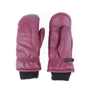 ถุงมือสกีหิมะสำหรับผู้หญิงถุงมือหนังแพะแท้กันน้ำใส่เล่นกีฬากลางแจ้งโลโก้ได้ตามต้องการ - Product Image 2