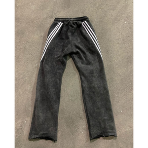 Survêtements zippés personnalisés très vendus ensemble sweat à capuche et pantalon de survêtement délavés à l'acide survêtement évasé pour hommes et femmes - Product Image 3