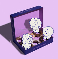 Boîte à donuts mochi jetable, recyclable, impression de logo personnalisée, boîte à gâteaux, desserts, à emporter, boîte cadeau pour fête
