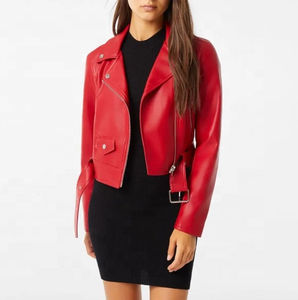 Chaqueta de Cuero Vacuno Genuino para Mujer, Diseño Moderno, Alta Calidad, Corte Entallado con Decoración de Botones, Largo, Venta al por Mayor - Product Image 4