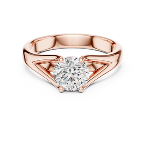 Anillo de diamante cultivado en laboratorio de 3 quilates al por mayor | Oro de 14 quilates | Diseño de 4 puntas redondas | Anillo DE BODA personalizable - Product Image 4