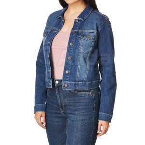 Nouveautés Vestes en jean Veste en jean décontractée de couleur unie Vestes en jean à boutons couverts pour femmes - Product Image 2