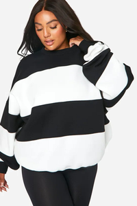 High Quality Women Oversized <b>Mock</b> Neck Fleece Sweatshirt Winter Eco-Friendly Lightweight Street Casual Customizable Front - Product Image 6