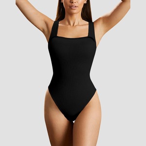 Combinaison de yoga côtelée pour femmes sans coutures avec logo personnalisé - Product Image 4