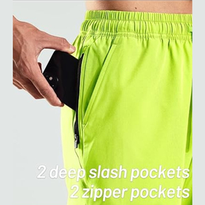 Nuevos pantalones cortos deportivos para hombre, pantalones cortos para correr con tela elástica de cuatro vías, moda informal, liso, impermeable, verano personalizado - Product Image 4
