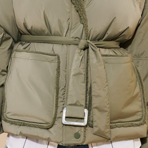 High Quality Belted Puffer Jacket With Breathable <b>Nylon</b> <b>Fabric</b> Warm And Comfortable Winter's Outfits Cheap Rate Trending Designs - Product Image 2
