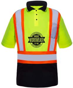 Camiseta Polo de Seguridad de Alta Visibilidad para Hombre, de Algodón, con Tiras Reflectantes, Diseño Transpirable para Trabajo al Aire Libre, Certificación AS/NZS CE - Product Image 2