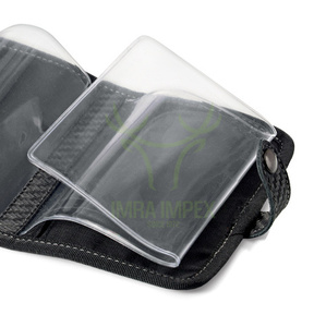 Licence en cuir personnalisable de haute qualité et porte-stylo poche portable avec fermeture à bouton effet carbone compartiments en plastique - Product Image 4