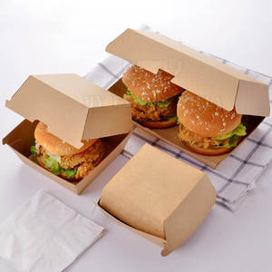 Caja de hamburguesas corrugada Logotipo personalizado y caja de hamburguesas de tamaño para venta en línea - Product Image 5