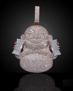 Pendentif en diamant Moissanite VVS Pendentif Bouddha qui rit Bijoux hip-hop glacés glamour avec finition dorée en argent sterling 925 - Product Image 1