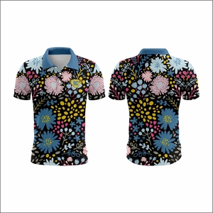 OEM Design floral personnalisé respirant Tropical été maillot de golf grande taille hommes pour polo décontracté avec évacuation de l'humidité - Product Image 1