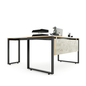 L-Shaped Gaming <b>Desk</b> HBRT052 System 140cm Plywood Main Tabletop Foldable with Bookshelf and <b>Drawer</b> - Product Image 6