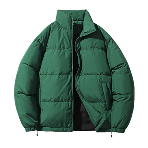 Factory Direct Custom Men <b>Mandarin</b> <b>Collar</b> Winter Puffer <b>Jacket</b> Canvas Waterproof Outdoor Daily Wear Front Logo - Product Image 3