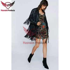 Women's Pure Genuine Soft Leather Fringe <b>Jacket</b> <b>Western</b> Style Fringe <b>Jacket</b> Custom Party Leather <b>Jacket</b> - Premium - Product Image 2
