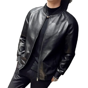 2025 otoño nuevos hombres negro Biker PU abrigo de cuero moda coreana hombres Pu chaqueta de cuero tendencia Casual Fit chaqueta delgada para hombres - Product Image 6