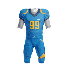 Uniforme de football américain respirant à séchage rapide avec taille supérieure sublimée dans différents styles et couleurs unies - Product Image 1