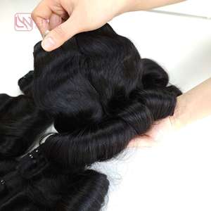 Extensiones y pelucas de cabello humano Fumi Curly Bundles, vendedor de extensiones de cabello natural virgen con cutícula alineada, paquete de cabello vietnamita - Product Image 2