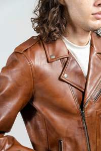 2023 Autumn/Winter New Brown Bomber Wool and Fabric Motorcycle <b>Faux</b> <b>Leather</b> <b>Jacket</b> for Men Fashionable New <b>Leather</b> Clothes - Product Image 6